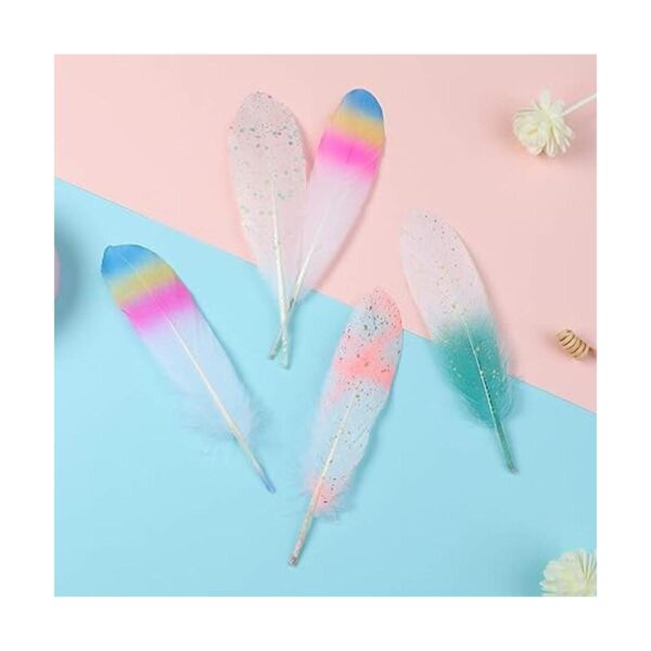Paquete de 50 piezas de 5 estilos de plumas de ganso_6