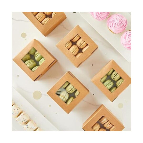 Paquete de 50 cajas individuales de repostería con ventana