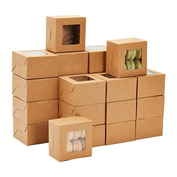 Paquete de 50 cajas individuales de repostería con ventana