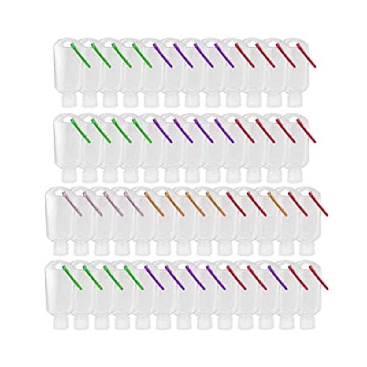 Paquete de 50 botellas de plástico transparente de viaje