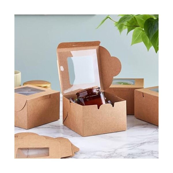 Paquete de 50 cajas individuales de repostería con ventana