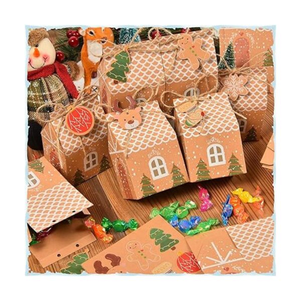Paquete de 50 mini cajas de dulces y galletas de Navidad