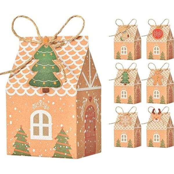 Paquete de 50 mini cajas de dulces y galletas de Navidad