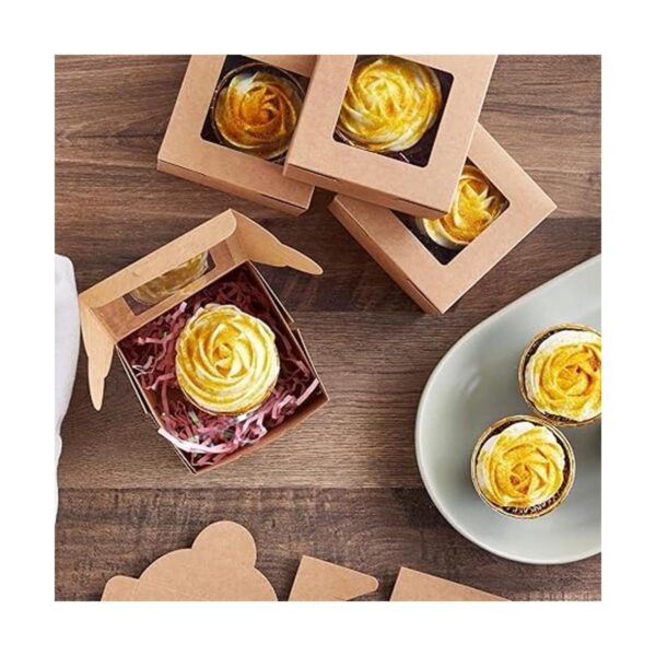 Paquete de 50 cajas individuales de repostería con ventana