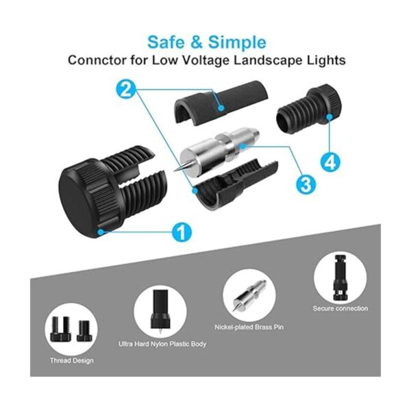 Paquete de 50 conectores de cable de luz de paisaje de_2