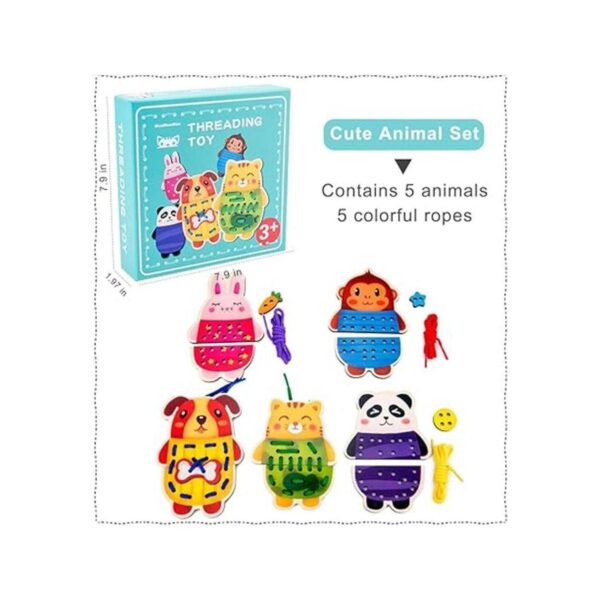 Paquete de 5 tarjetas de cordones de animales bloques de_4