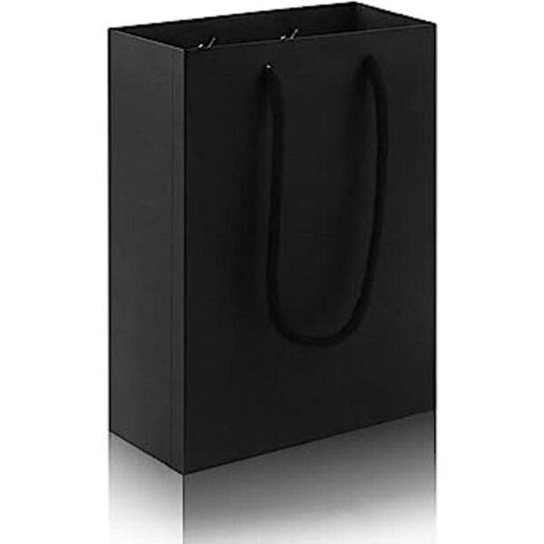 Paquete de 50 bolsas de regalo de papel negro con asa de