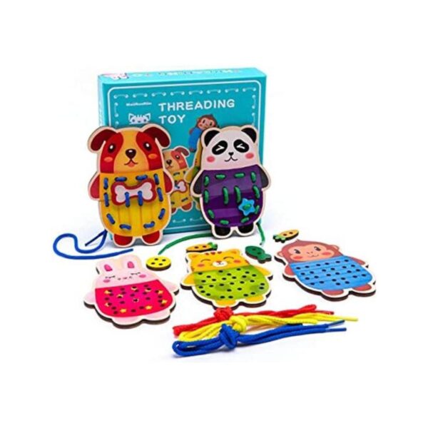 Paquete de 5 tarjetas de cordones de animales bloques de_1