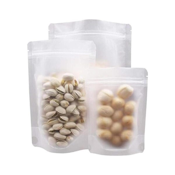 Paquete de 50 bolsas de alimentos transparentes mate con