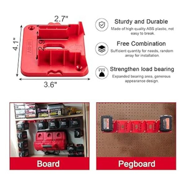 Paquete de 5 soportes de batería para Milwaukee M18 de 18_2