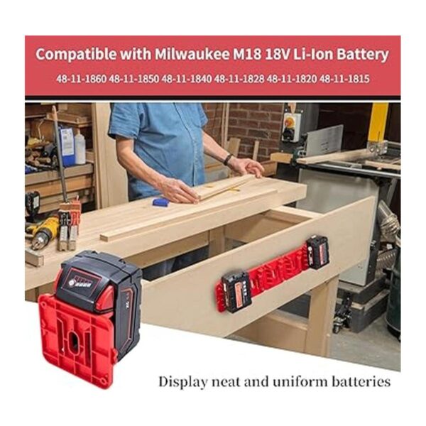 Paquete de 5 soportes de batería para Milwaukee M18 de 18_6