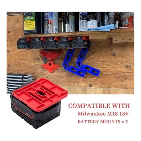 Paquete de 5 soportes de batería para Milwaukee M18 de 18_3