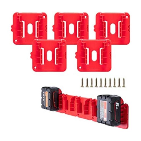 Paquete de 5 soportes de batería para Milwaukee M18 de 18_1