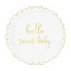 Paquete de 48 platos de papel Hello Sweet Baby para baby