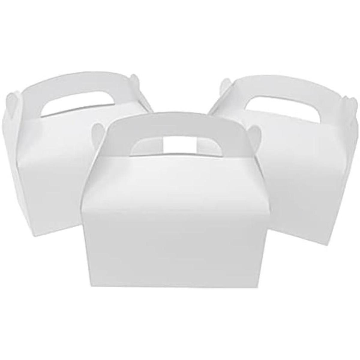 Paquete de 48 cajas de regalo con asas cajas blancas en