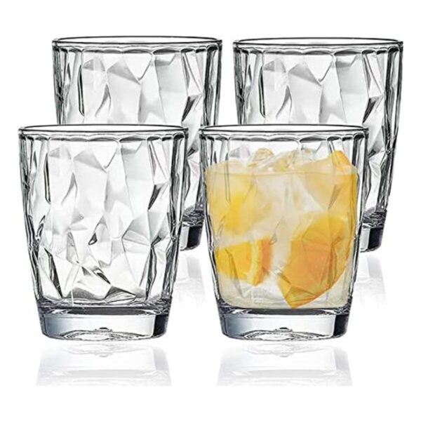 Paquete de 4 vasos de agua transparentes de plástico