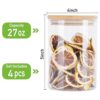 Paquete de 4 tarros de almacenamiento de vidrio con tapa