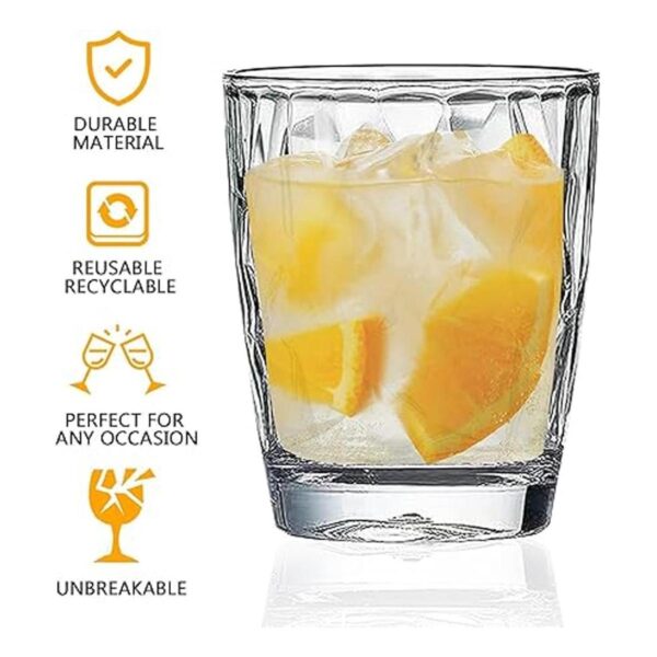 Paquete de 4 vasos de agua transparentes de plástico