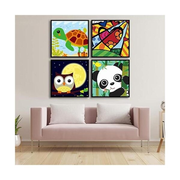 Paquete de 4 pinturas por números para niños pintura