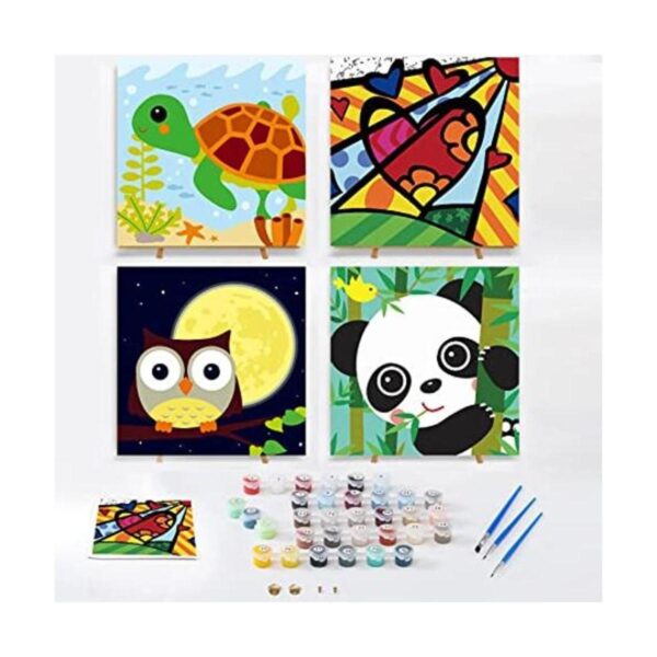 Paquete de 4 pinturas por números para niños pintura