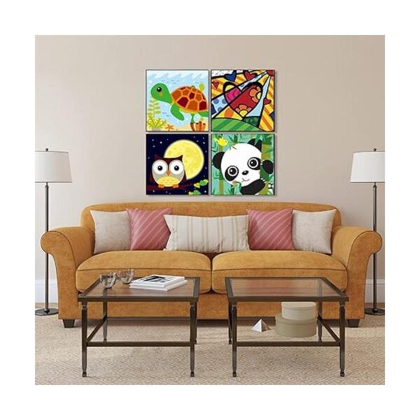 Paquete de 4 pinturas por números para niños pintura