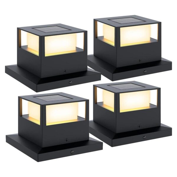 Paquete de 4 luces solares para postes de luces solares