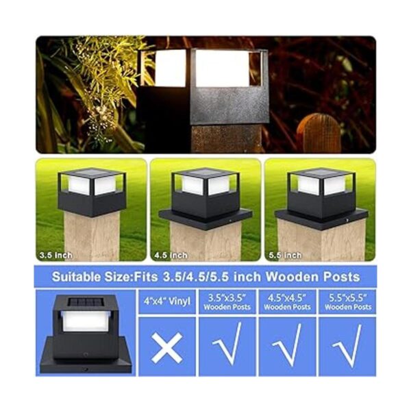 Paquete de 4 luces solares para postes de luces solares