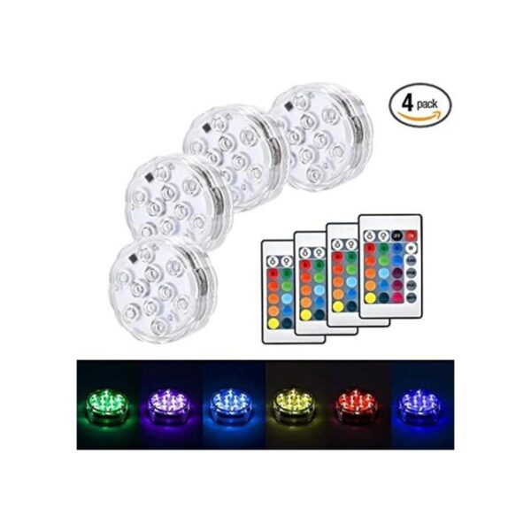 Paquete de 4 luces LED de calabaza con control remoto para_1