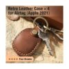 Paquete de 4 fundas de cuero para AirTag Tracker soporte