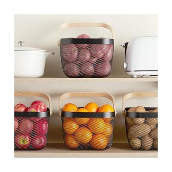 Paquete de 4 cestas cuadradas de malla para frutas con