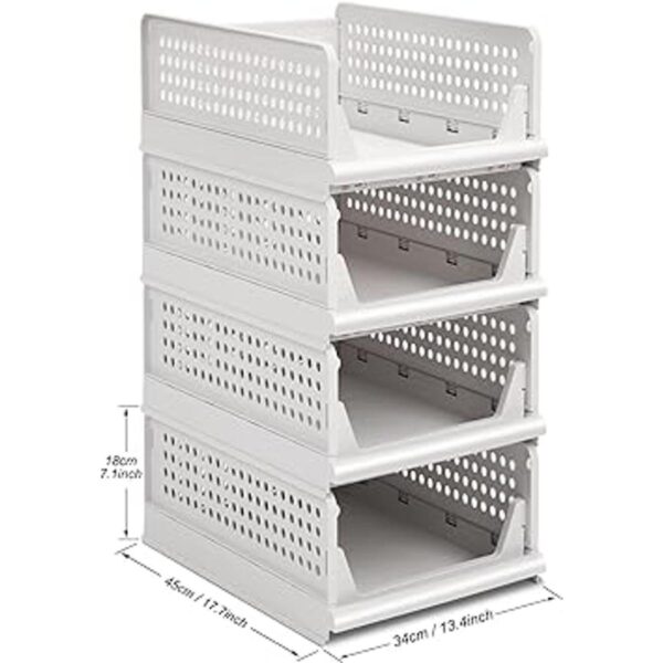 Paquete de 4 cubos de almacenamiento de plástico plegable_6