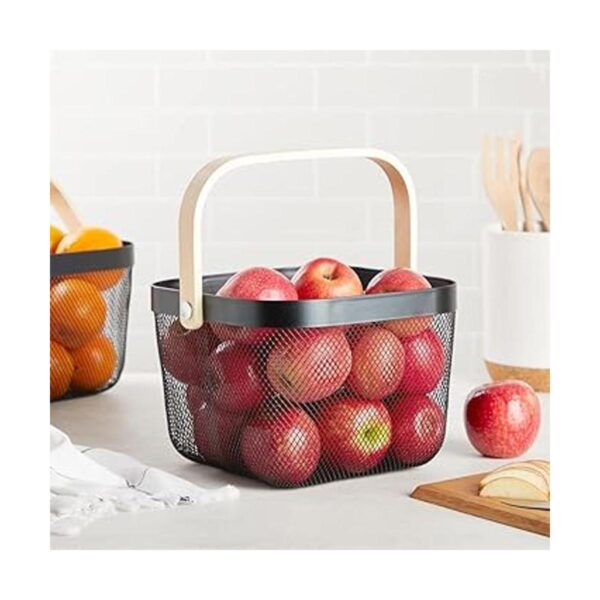 Paquete de 4 cestas cuadradas de malla para frutas con