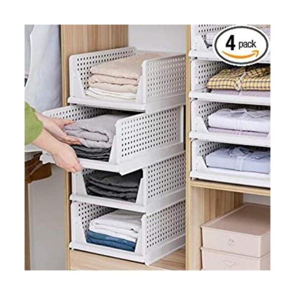 Paquete de 4 cubos de almacenamiento de plástico plegable_1