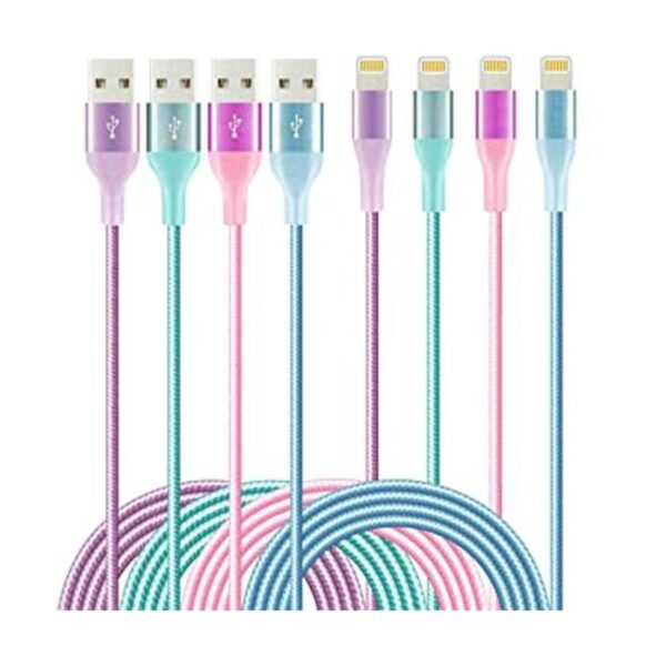 Paquete de 4 cables Lightning para iPhone 4 colores_1