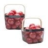 Paquete de 4 cestas cuadradas de malla para frutas con