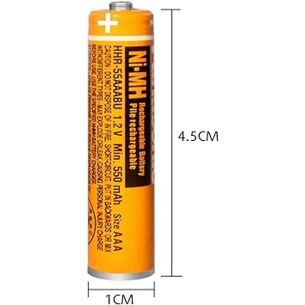 Paquete de 4 baterías recargables HHR55AAABU NIMH 1.2V_2