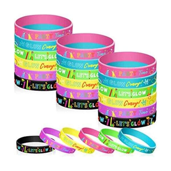 Paquete de 36 pulseras que brillan en la oscuridad_1