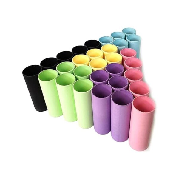 Paquete de 30 tubos de cartón multicolores para