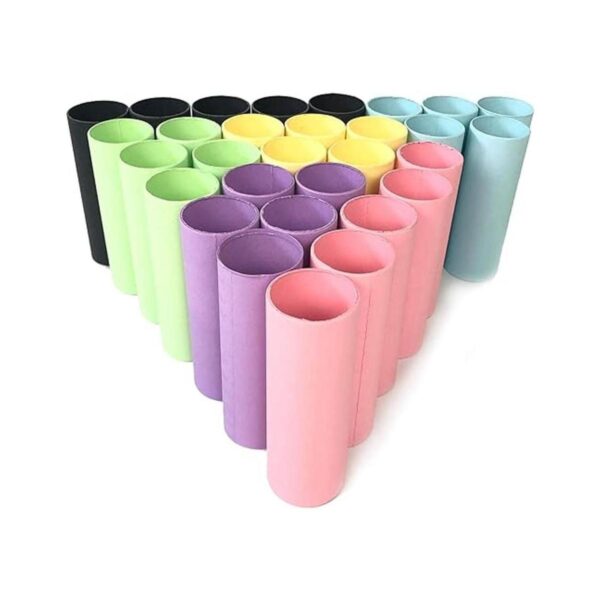 Paquete de 30 tubos de cartón multicolores para