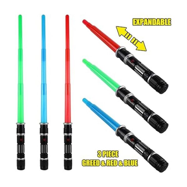 Paquete de 3 sables iluminados de 3 colores con sonido FX_5