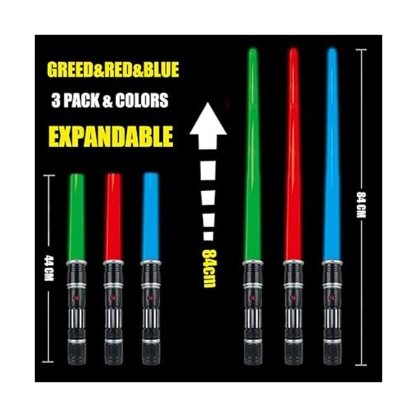 Paquete de 3 sables iluminados de 3 colores con sonido FX_2