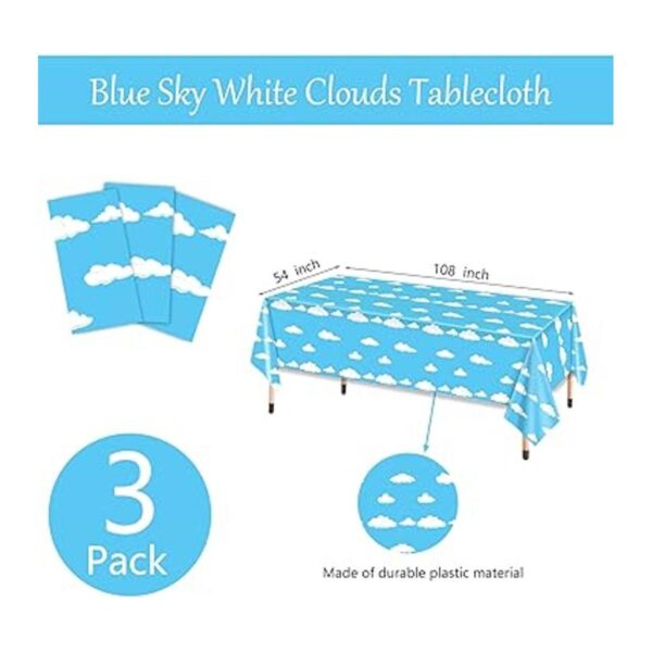 Paquete de 3 manteles de fiesta de cumpleaños con nubes