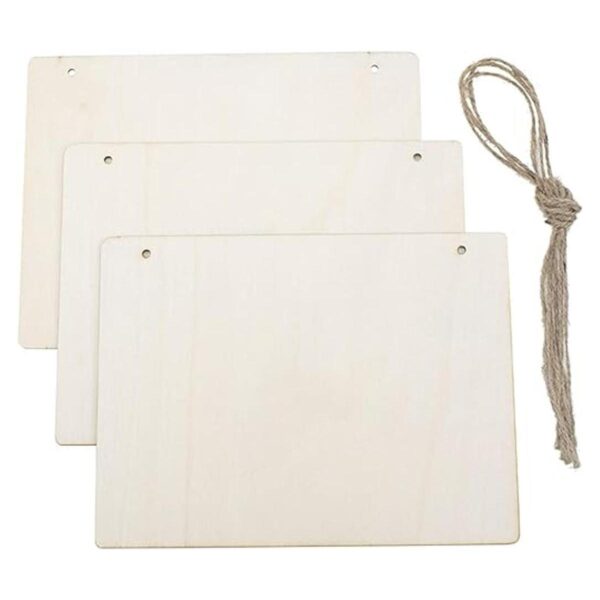 Paquete de 3 letreros de madera en blanco para_1