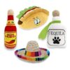 Paquete de 3 juguetes masticables para perros de fiesta
