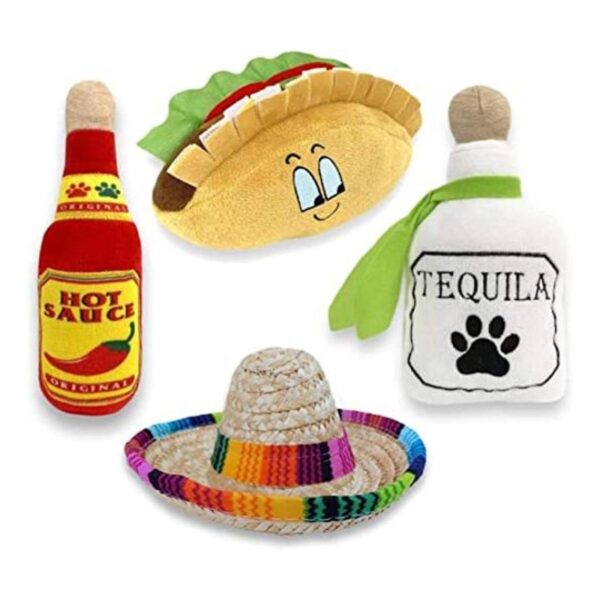 Paquete de 3 juguetes masticables para perros de fiesta