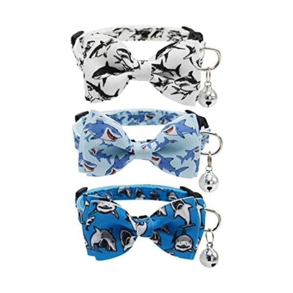 Paquete de 3 collares para gatos con bonito lazo extraíble_1