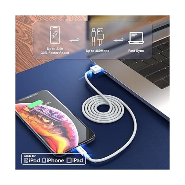 Paquete de 3 cargadores de Apple para iPhone 12 11 cable_5