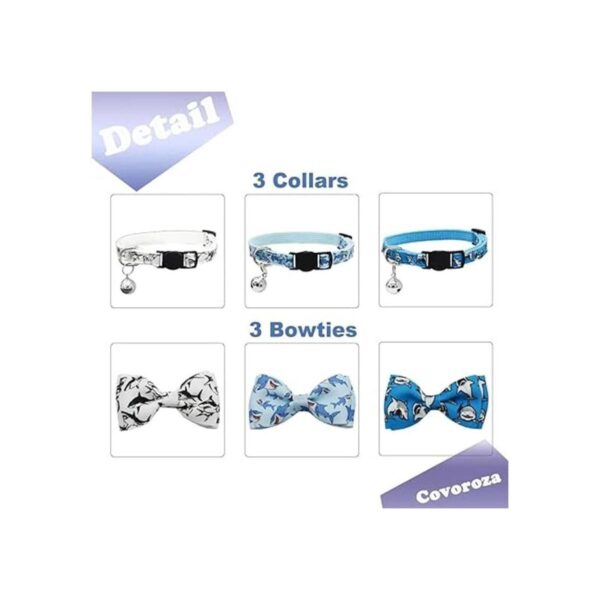 Paquete de 3 collares para gatos con bonito lazo extraíble_3