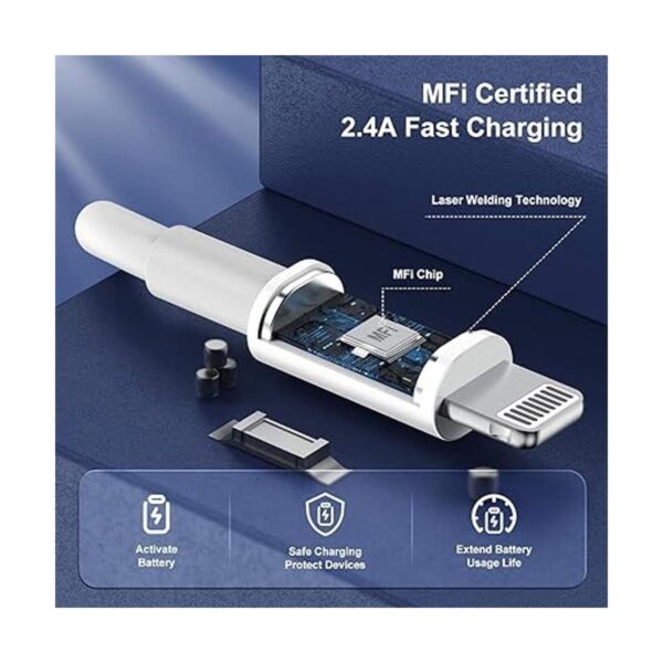 Paquete de 3 cargadores de Apple para iPhone 12 11 cable_2