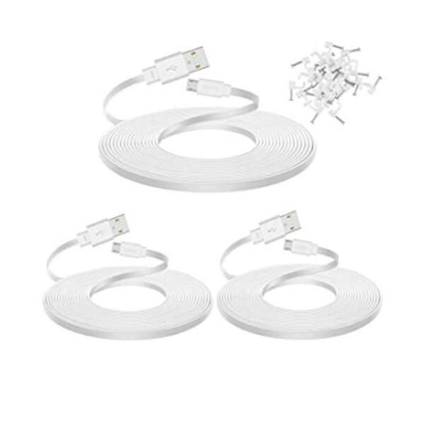 Paquete de 3 cables de extensión de alimentación plana_1